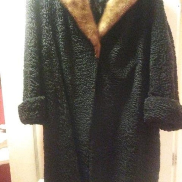 Vintage Persian Lamb  3/ 4 Coat with Mink Collar - Picture 7 of 7